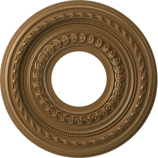 Ekena Millwork Cmp10Cocgh Cole Thermoformed Pvc Ceiling Medallion (Fits Canopies Up To 4 1/4), 10Od X 3 1/2Id X 3/4P, Metallic G