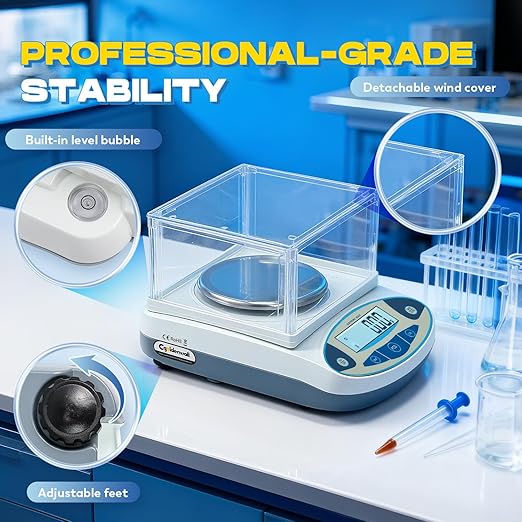 CGOLDENWALL High Precision Lab Scale Digital Analytical Electronic Balance Laboratory Precision Scale Jewelry Scales Kitchen Precision Weighing Electronic Scales 0.01g Calibrated (2000g, 0.01g)
