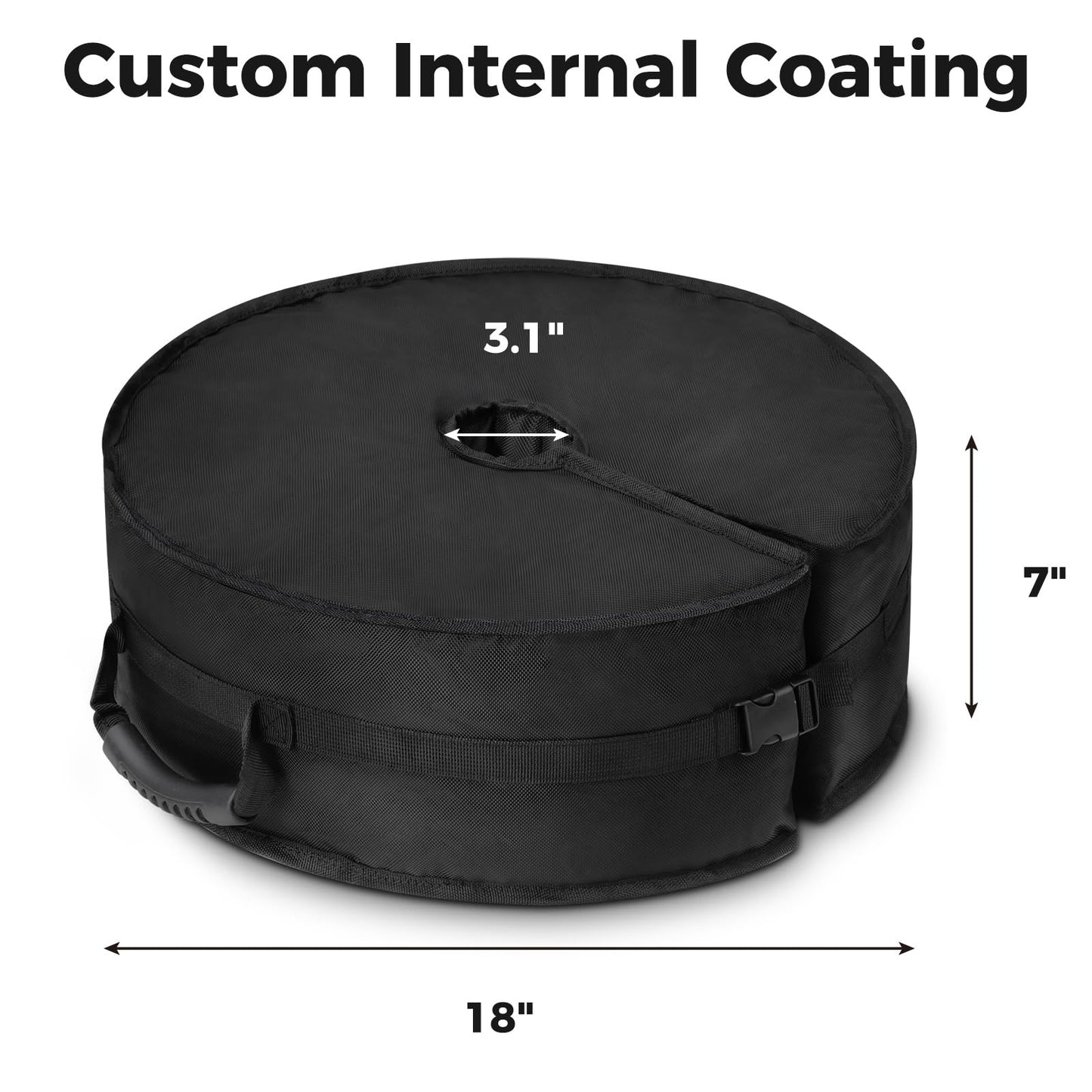 18" Round Umbrella Base Weight Sandbag, Fillable Sand Bags with Side-Slot Opening, Heavy-Duty Sandbags for Weight Fits Offset, Cantilever & Outdoor Patio Outdoor Garden Parasol Stand (Without Sand)