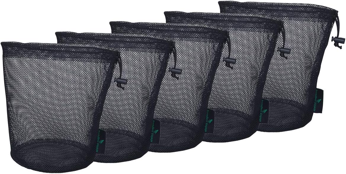 5pcs Durable Drawstring Net Bag Storage Ditty Bag M
