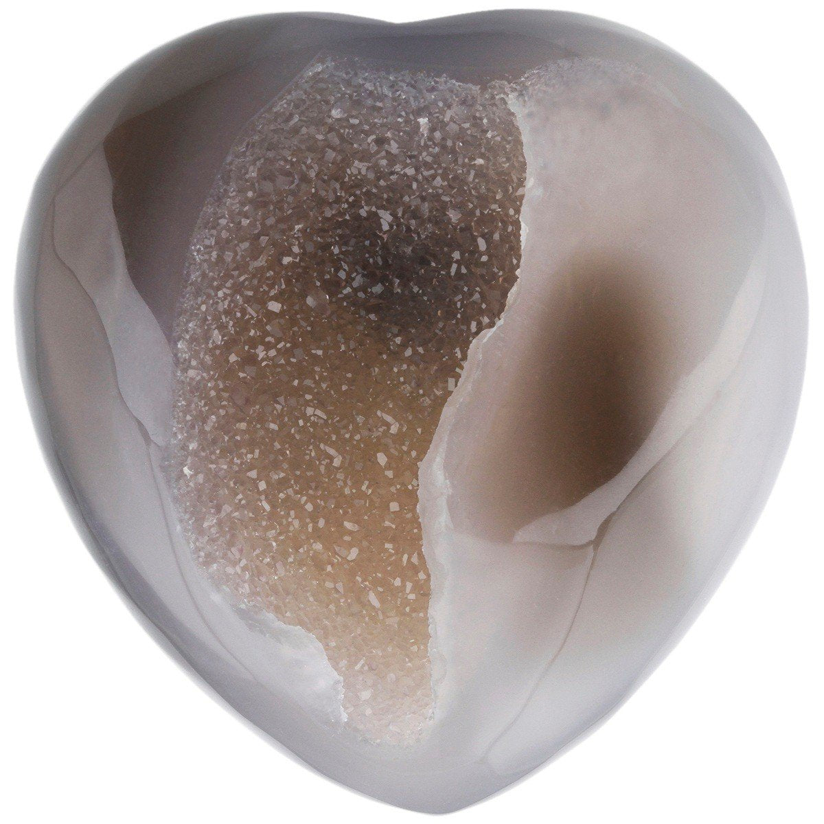 Rockcloud Healing Crystal Agate Druzy Geode Heart Love Carved Palm Worry Stone Chakra Reiki Balancing