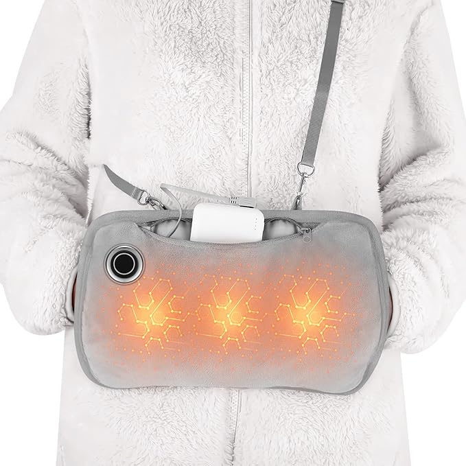 Rechargeable Hand Warmers, Portable Graphene Heated Gloves Handwarmers Bag with 10000MAH Power Bank&3 Heat Modes, Fast Electric Heating Pad Pouch Muff for Men,Pain Releif,Gift, Golf,Camping&Fishing