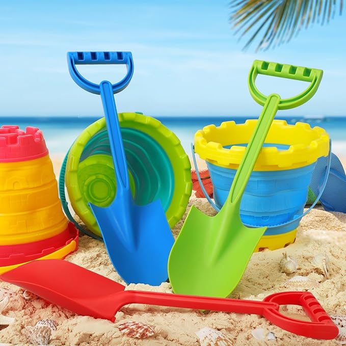 3 Pack Beach Sand Shovels Toys, 16 Inch Plastic Spade Shovel Scoop for Kids Adults, Beach Sand Toy for Sandbox,Outdoor, Snow Scoop, Planting Shovels for Digging, Gardening, Summer Vaction Travael