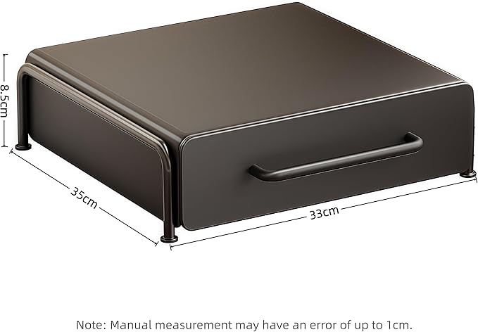 Coffee Pod Organizer Storage Drawer with Slider Tray Cups Holder Countertop Coffee Machine Stand, Metal, 12.99"L * 13.78"W * 3.35"H, Black