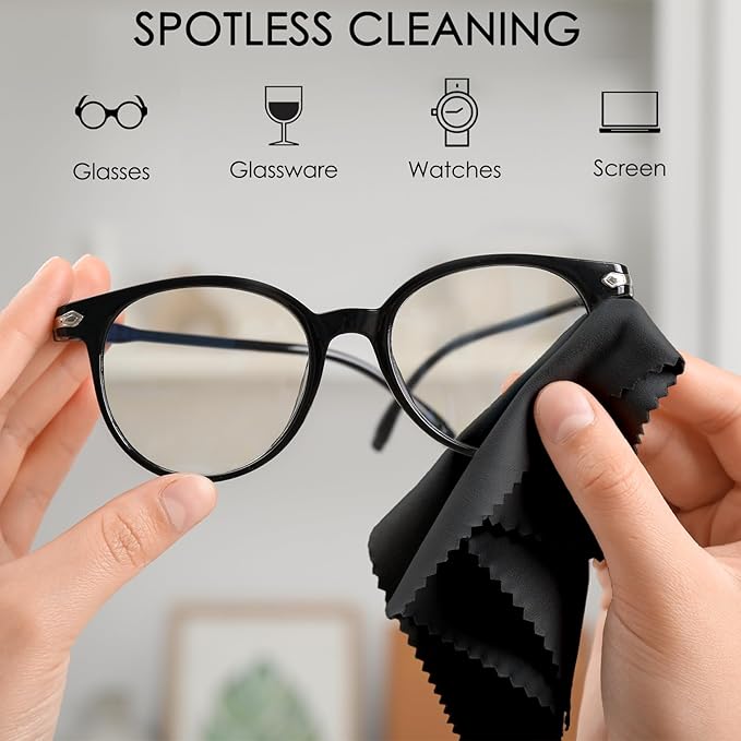 120 Pack Microfiber Cleaning Cloths for Glasses Cloth Eyeglass Cleaning Wipes 7" x 6" Lens Cleaning Cloth for Screens, Cameras, Eyeglasses, Cell Phone, LCD TV Screens, 2 Colors