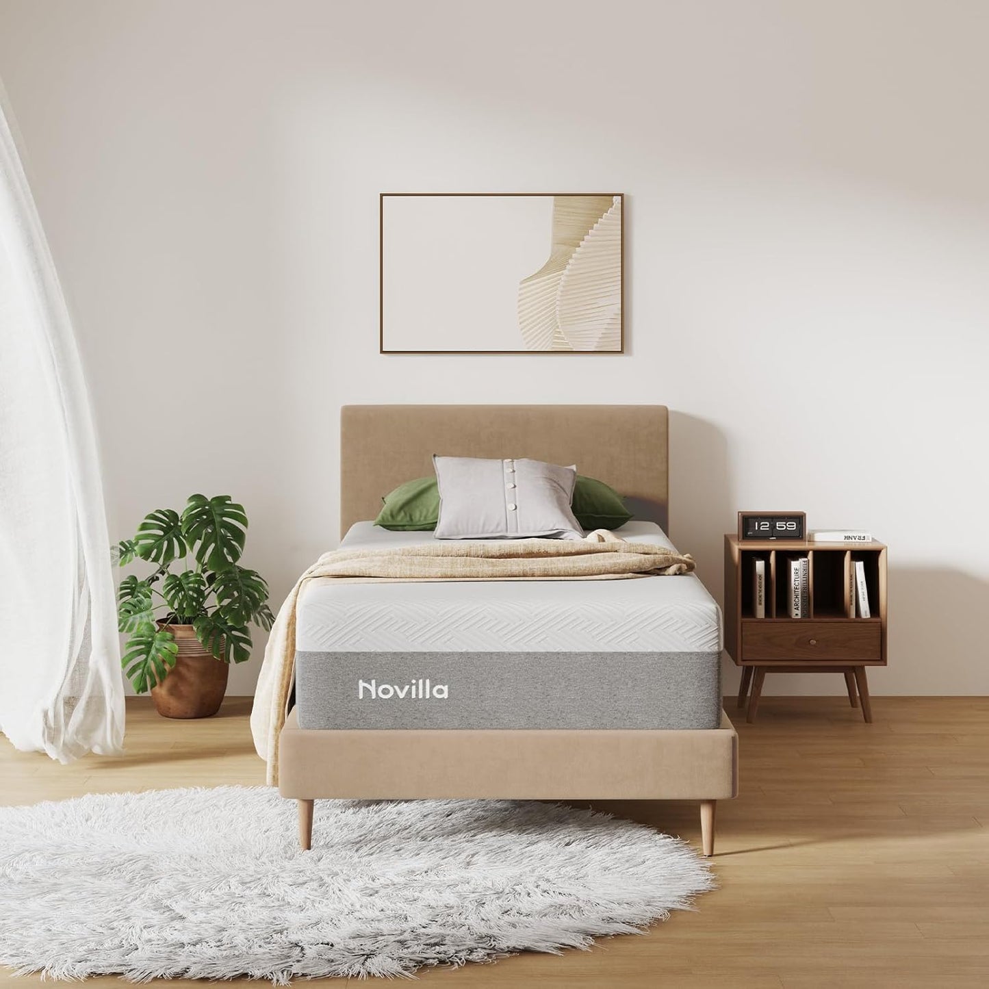 Novilla Twin XL Mattress, 10 Inch Gel Memory Foam XL Twin Mattress for Cool Night & Pressure Relief, Medium Plush Mattresses in a Box, Bliss