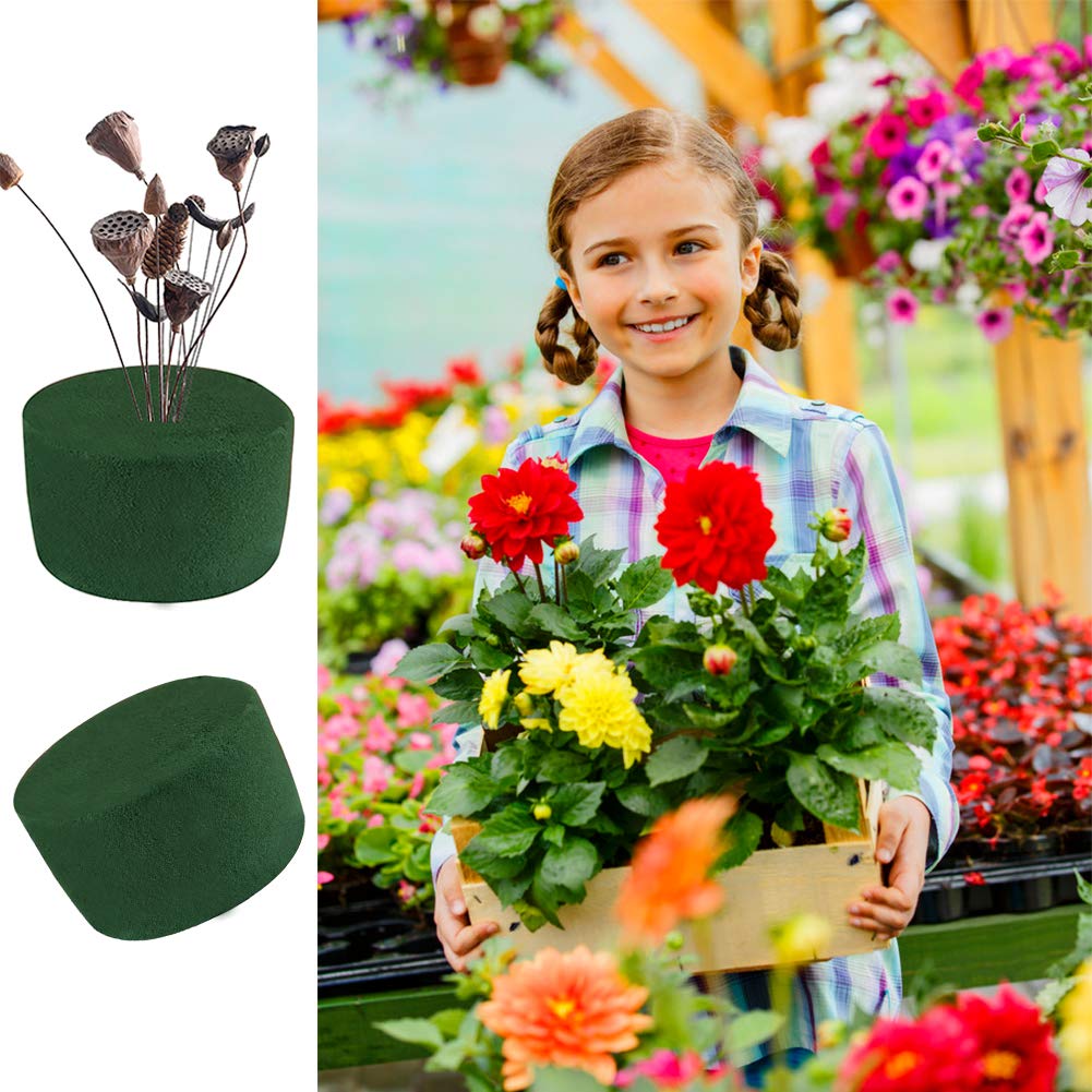 20 PCS Round Floral Foam,Green Wet Foam Block,Wet Florist Floral Foam Block Flower Arrangement Supplies for Wedding Aisle Flowers,Party Decoration