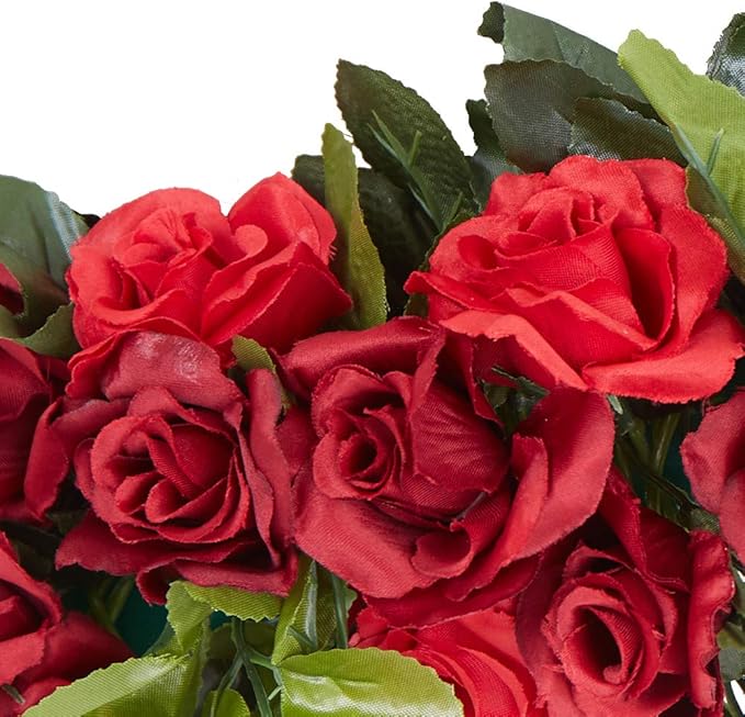 4 Pack(28.8 Ft) Artificial Flower Garland Silk Rose Flower Vines Fake Flower Garland for Backdrop Hanging Garlands Flowers Artificial for Decoration Wedding Arch Room(Red)