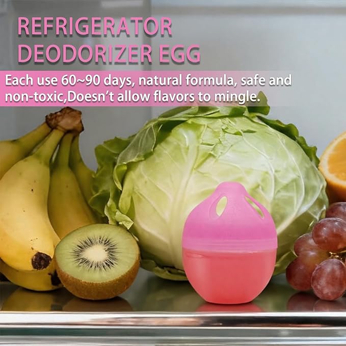 Refrigerator Deodorizer – More Effective Than Baking Soda, Effectively removes stubborn refrigerator odors, Natural Gel (4 Pcs/Peach Flavor)