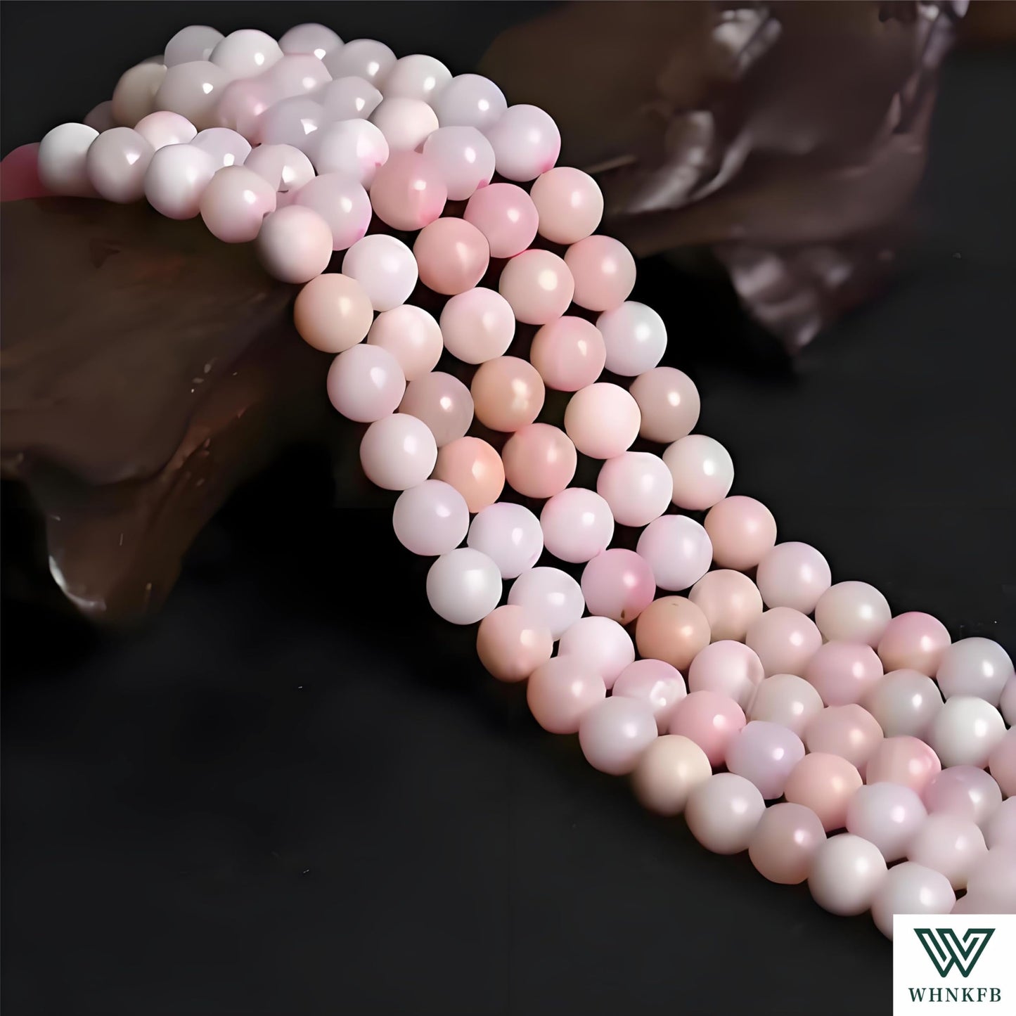 WHNKFB 6mm 100PCS Natural Pink Opal Round Beads, Rose Quartz-Like Loose Gemstone Beads for Jewelry Making Craft - 4mm 6mm 8mm 10mm Options with Free Elastic Cord