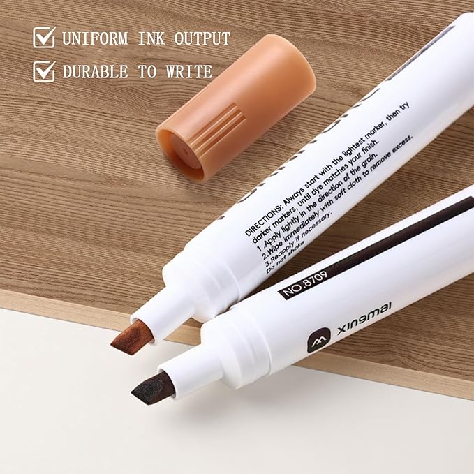 BOPOVA Furniture Markers Touch Up, Wood Floor Scratch Repair Kit, 3 Colors Markers for Scratches, Stains, Floors, Tables, Desks, Cabinet, Bedpost (Ochre Brown, Maple, Walnut)