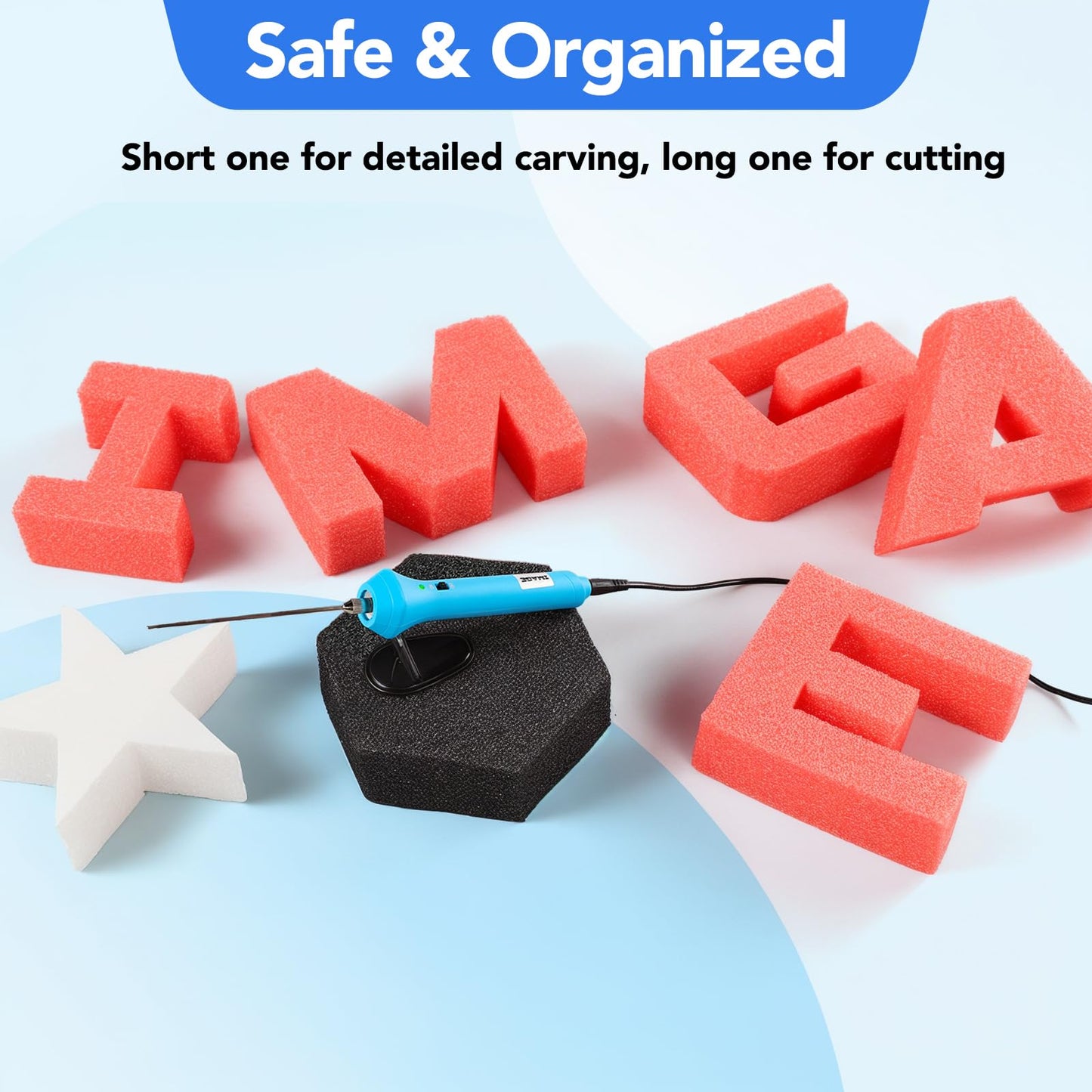 Electric Hot Wire Foam Cutter Tool with Light Indicator, 110-220V 24W, 2 Needles & Heat-Insulated Handle for Styrofoam Cutting, Arts and Crafting, Max Temp 740°C/1364°F