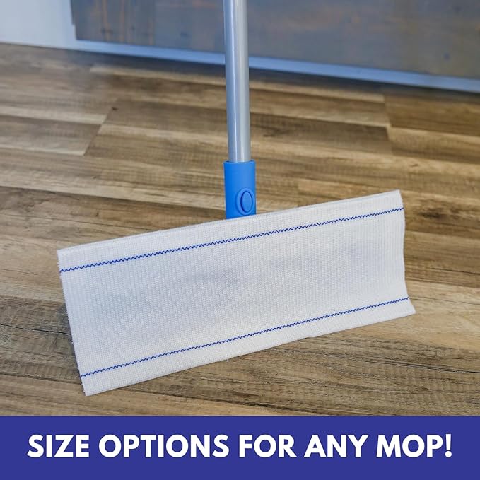 Don Aslett Disposable Mop Pads (15", 10-Pack) 5-inch Wide Replacement Floor Mop Pads for Wet or Dry Multi Surface Cleaning | Extra Thick Single-Use Mop Pad Refills for Cleaning Dust and Pet Hair