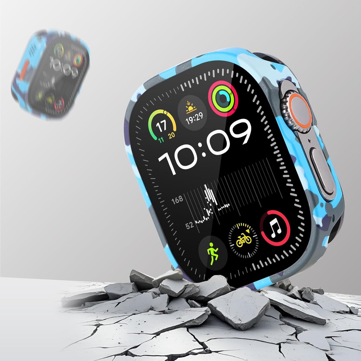 3 in 1 Aluminum Case Compatible with Apple Watch Ultra 3/Ultra 2/Ultra 49mm Screen Protector, Front and Back Bumper Ultra Thin Protective Face Cover for iWatch 49mm