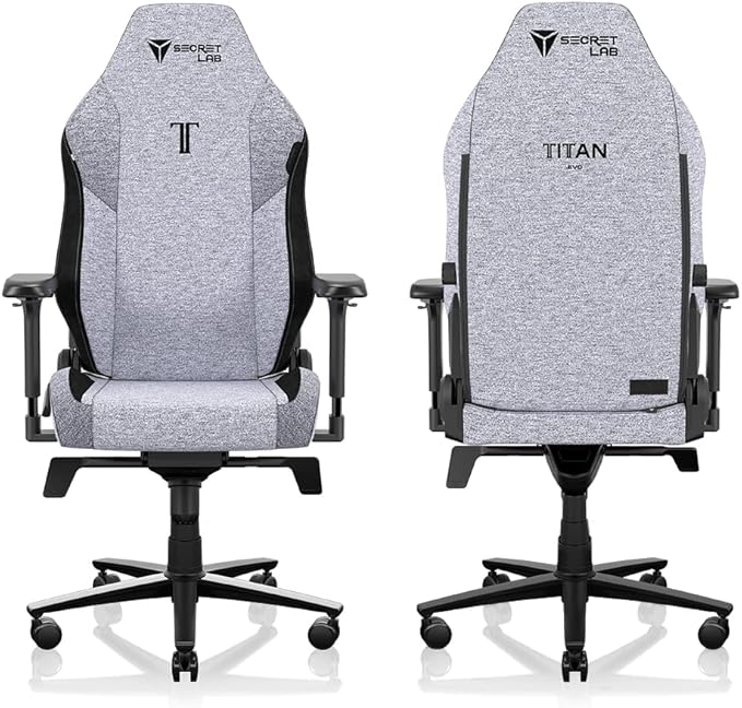 Secretlab Titan Evo Cookies & Cream Gaming Chair - Reclining, Ergonomic & Heavy Duty Computer Chair with 4D Armrests, Magnetic Head Pillow & Lumbar Support - Big and Tall 395 lbs - Gray - Fabric