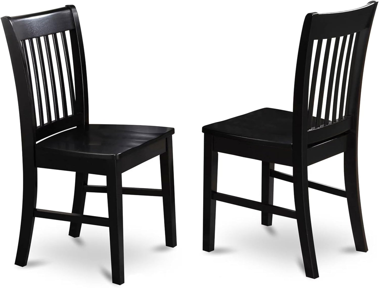 East West Furniture LGVA5-BLK-W 5 Piece Kitchen Table & Chairs Set Includes a Rectangle Dining Room Table with Butterfly Leaf and 4 Solid Wood Seat Chairs, 42x84 Inch, Black