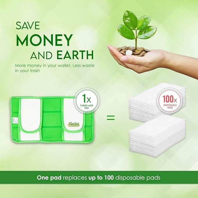 2 Pack Reusable Pads Compatible with Swiffer Sweeper Mops - Washable Microfiber Mop Pad Refills