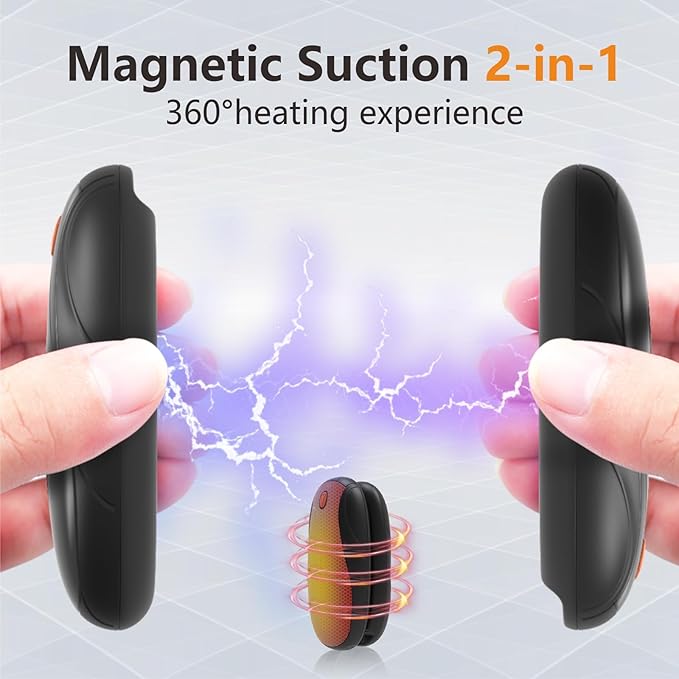 Hand Warmers Rechargeable 2Pack,14000mAh Electric Hand Warmers with Charging Case,Quick Charge Portable Heater,Gifts for Christmas,Winter,Outdoor,Camping,Hunting Accessories