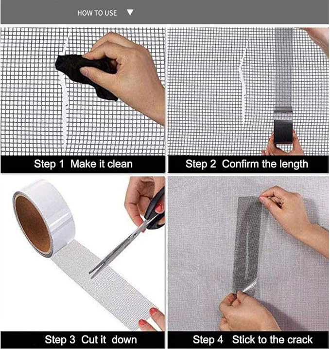 WELSTIK Screen Repair Tape,3-Layer Strong Adhesive Window Screen Doors Repair Patch Tape,Fiberglass Covering Mesh Repair(2"x79" Gray