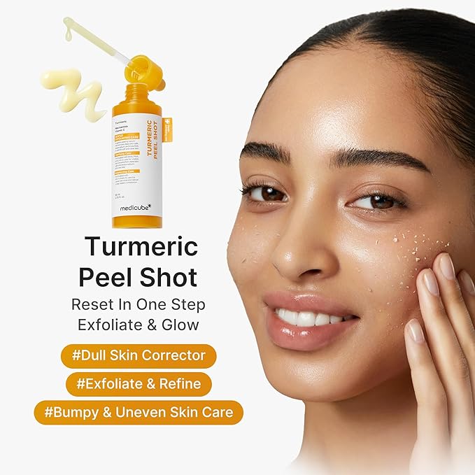 medicube Peel Shot with Turmeric | Reset in One Step | Gentle Exfoliating Serum with BHA, LHA & PHA for Dead Skin Cells, Blackheads & Excess Sebum | For Dull, Rough & Troubled Skin | 2.7 fl.oz