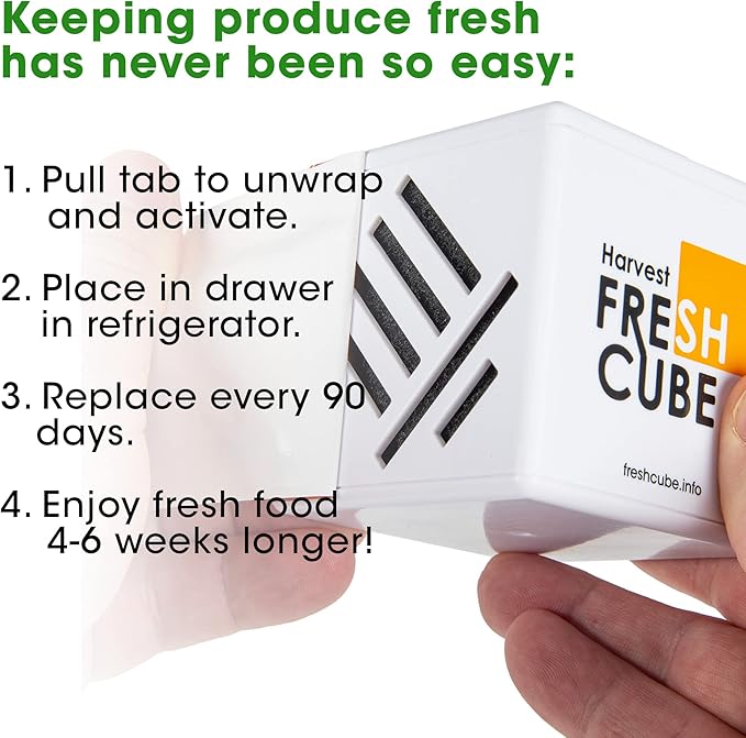 Produce Saver | Convert Ripening Ethylene gas to harmless vapor in fridge | Extend produce shelf life up to 4 to 6 weeks | Simply unwrap and forget! | Pack of 2 | 180 Day Supply
