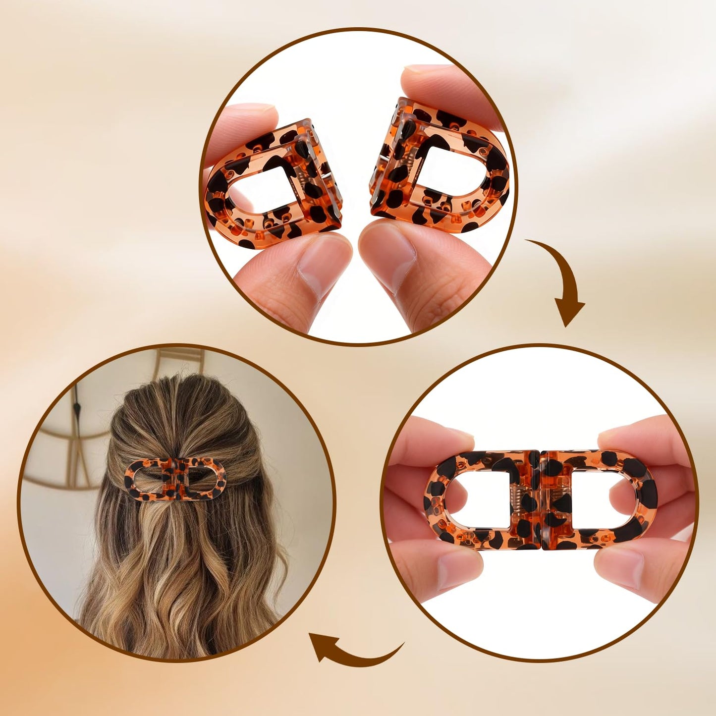 Magnetic Hair Clips, Strong Hold No-Slip Magnetic Hair Styling Clips, Clip No Crease Hair Types Strong Hold, Seamless 2-in-1 Design for Easy Everyday Hairstyles (New-Orange)