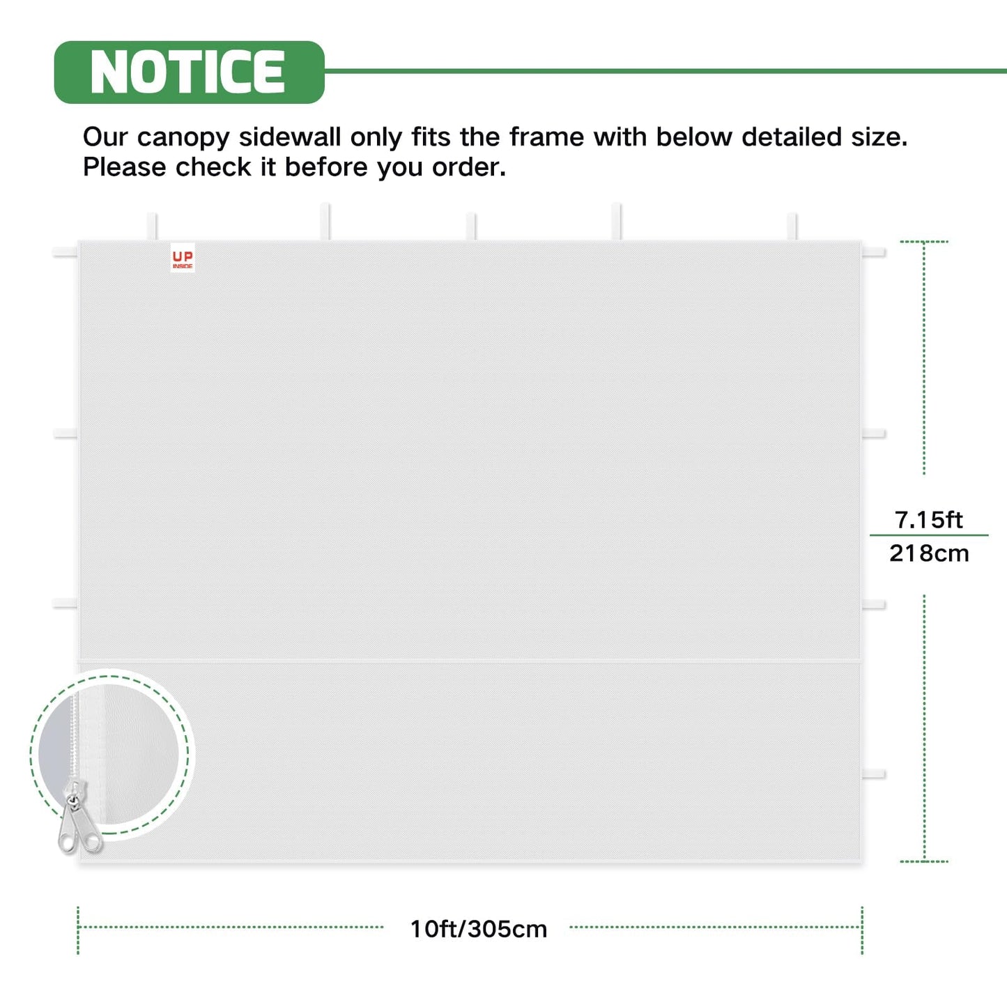 Acepic 10x10ft Canopy Sidewalls with Door for Pop Up Canopy Frame,Waterproof UV Protection Material for Outdoor Events, Courtyard, Vendor Booths(White, 4PCS Sidewalls Only, Canopy Tent NOT Included)