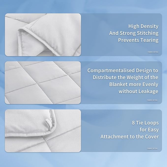 Topcee Weighted Blanket for Adults (20 lbs, 60" x 80") Queen Size Soft Cooling Heavy Blanket Sleeping, Apply to 190-210 lbs Body, Thick Breathable Blanket with Glass Bead, Easy Care