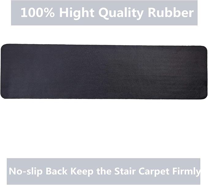 Indoor and Outdoor Carpet Stair Treads - 32" x 8" Non-Slip Stair Treads Carpet for Wooden Steps - Rubber Stair Tread Mats - Stair Rugs Anti Slip for Kids Elders and Dogs – Brown Set of 14