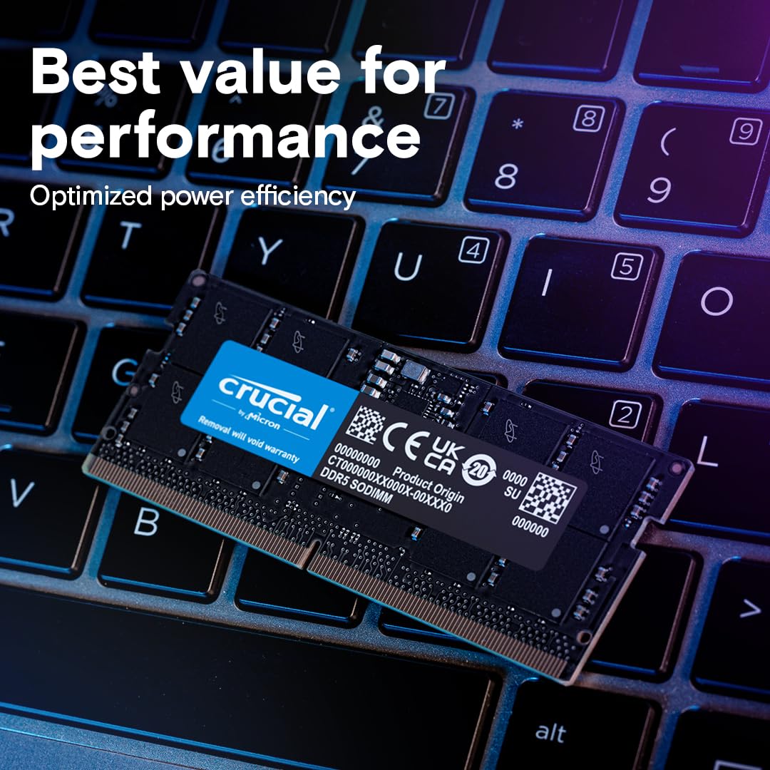 Crucial 8Gb Ddr5 Ram, 5600Mhz (Or 5200Mhz Or 4800Mhz) Laptop Memory, Sodimm 262-Pin, Compatible With 13Th Gen Intel Core And Amd