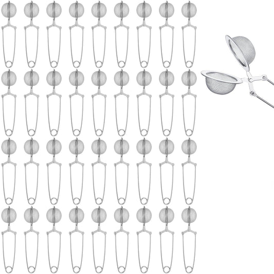Ckhoid 36PCS Tea Infuser Filter with Handle, Snap Ball Tea Strainer, Stainless Steel Fine Mesh Strainer Tea Steeper, Reusable Tea Ball Filter for Loose Leaf Tea Seasonings Spices