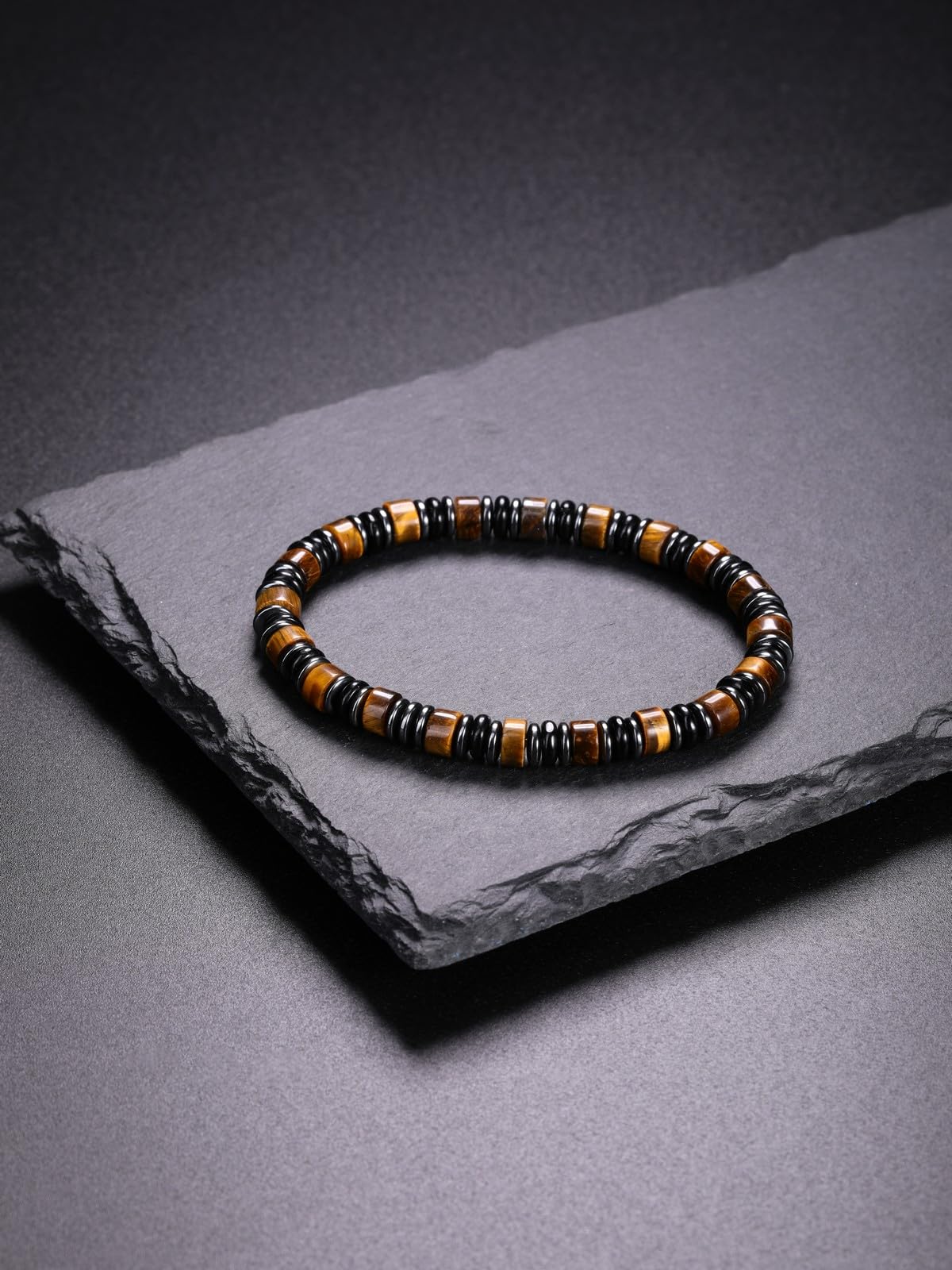 Top Plaza Triple Protection Bracelet for Men Tiger Eye Black Obsidian Hematite Bracelet Natural Handmade Gemstone Beaded Bracelets Balance Meditation Jewelry Christmas Gifts