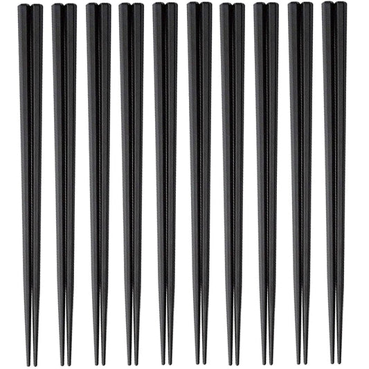 Daikoku Industrial SPS Hexagonal Chopsticks 9.1 inches (23 cm), Black, Set of 10, Commercial Use, Reuse, Made in Japan