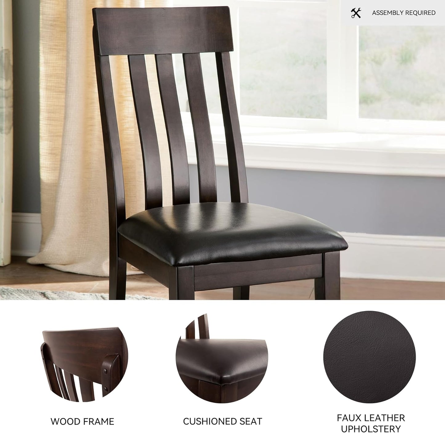 Signature Design by Ashley D596-01 Dining Side Chair, 0, Dark Brown