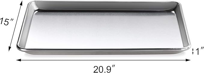 New Star Foodservice Commercial 18-Gauge Aluminum Sheet Pan and Silicone Baking Mat Set, 15 x 21 inch (Two-Thirds Size)