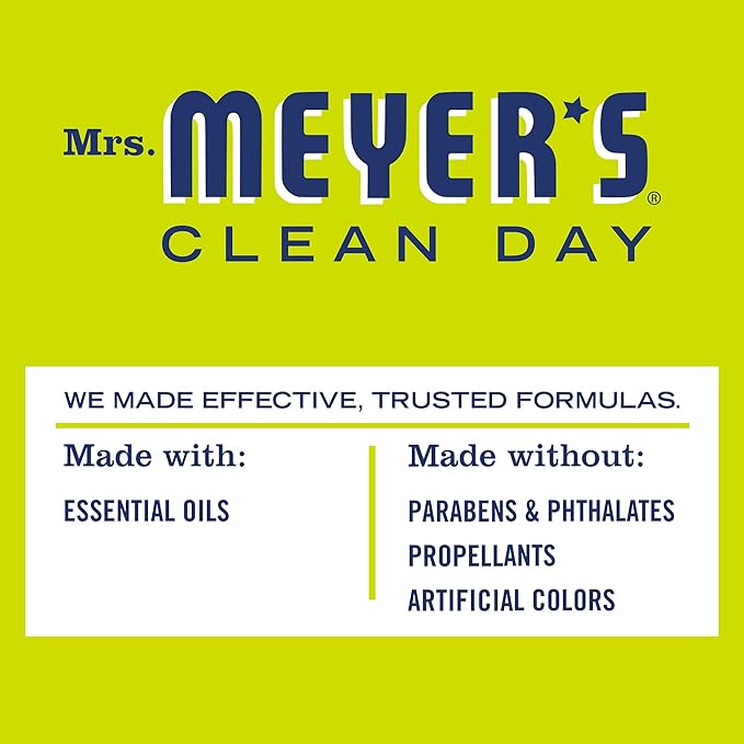 MRS. MEYER'S CLEAN DAY Lemon Verbena Air Freshener Spray for Bathrooms, Aromatherapeutic Homekeeping with Essential Oils, Non-Aerosol, Garden-Inspired Scent, 8 fl oz (Pack of 1)