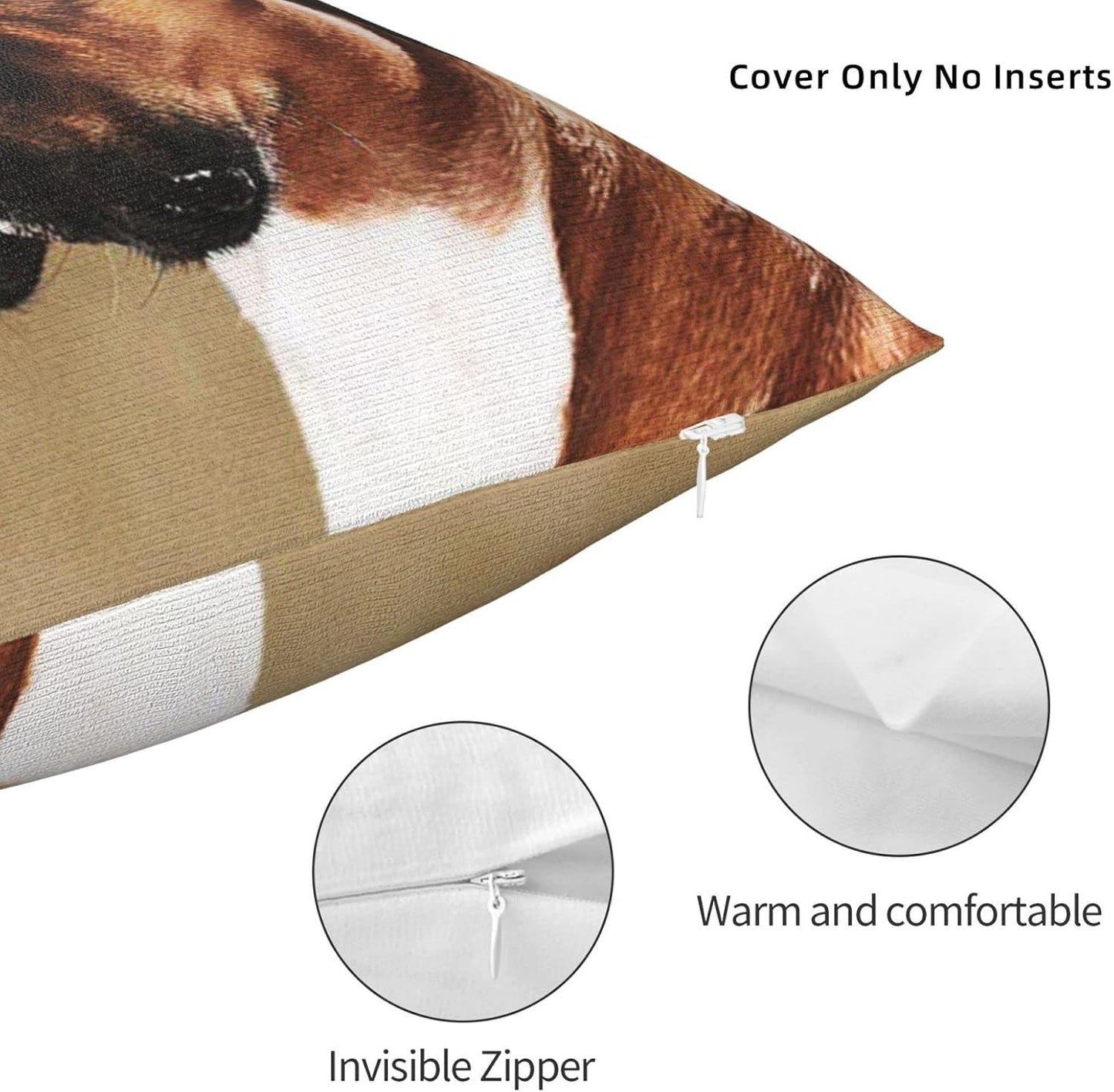 Boxer Dog Throw Pillow Covers 18x18 Inch Farmhouse Home Room Decor for Bedroom Living Room Sofa Car Cushion Pillow Case