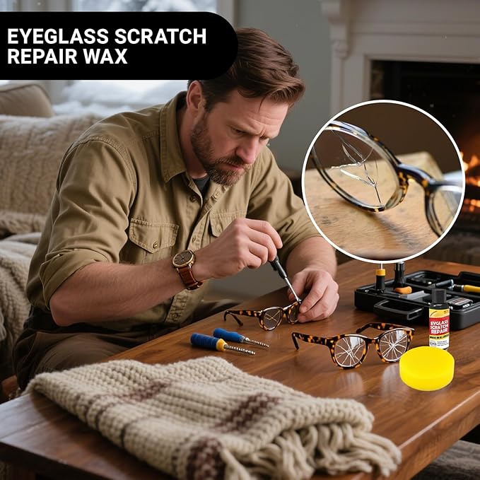 Eyeglass Scratch Remover for Lenses, 100g Protective Coating Eyewear Cleaner Repair Lens Glass Grinding Scratch Cleaner Sunglasses Screen and Camera Cleaning Kit