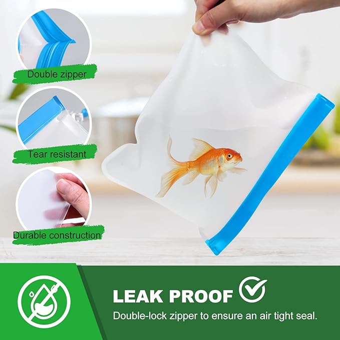 10 Pack Reusable Food Storage Silicone Bags, 3 Large Food Storage Bags Gallon Freezer Bags 4 Reusable Sandwich Bags 3 Snack Bags, Lunch Home Kitchen Fridge Organization Meal Prep Containers
