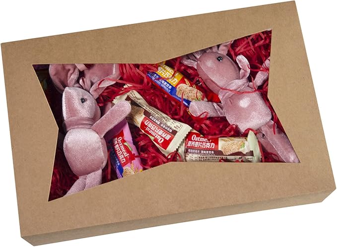 15-PACK Brown Pastry Bakery Box 12x8x3inch,Large Donuts,Muffins,Cookies Boxes with PVC Window - Auto-Pop up Nature Kraft Paper Box Container,Pack of 15 (Brown, 15)