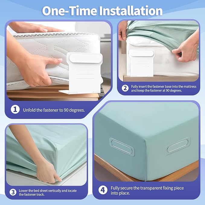 Bed Sheet Holders - 8Pcs - Sheet Holders Keep Sheets Firm & Tight - Bed Sheet Holders for Corners & Side,Fits Single,Queen,or King-Sized Bed,Easy Installation,No More Loose Sheets
