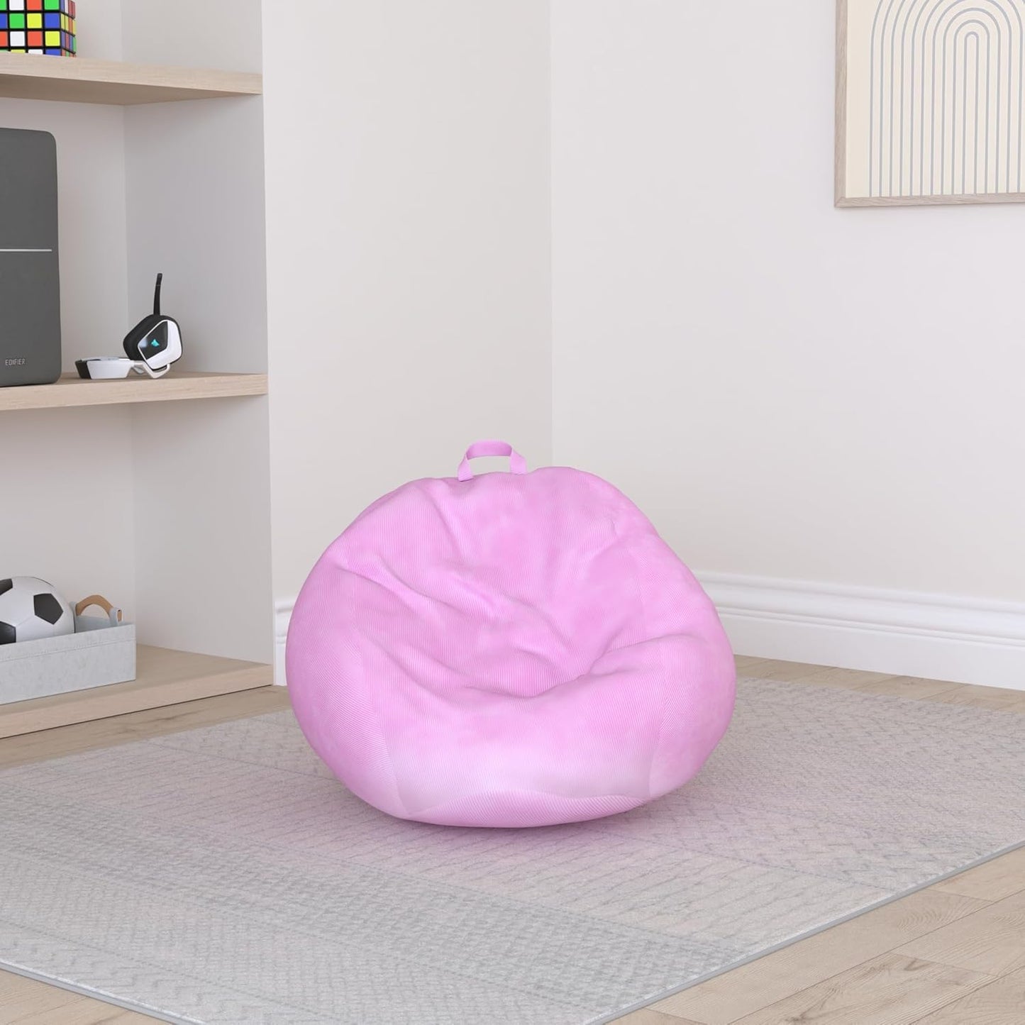 Kisoy Bean Bag Chair Cover (No Filler) Stuffed Animal Storage Bean Bag Cover Pets Dogs/Cats Lazy Beds. Washable Ultra Soft Corduroy Stuffed for Organizing Plush Toys or Textile, Sack Bean Bag
