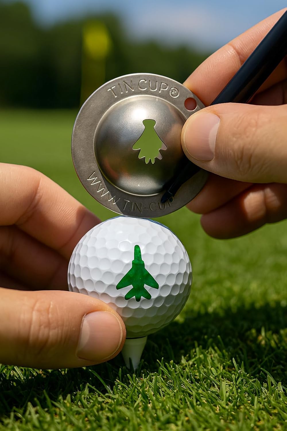 Tin Cup Golf Ball Marker Stencil - Premium Personalization Tool for Golfers - Custom Design Ball Marker - Golf Accessories Gift for Men and Women- Made in The USA
