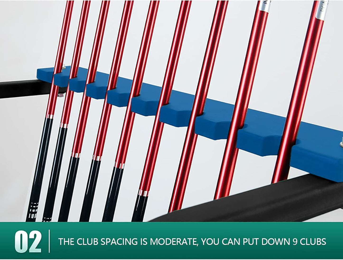 Golf Putter Stand, Metal Golf Clubs Organizer Rack Holder Display Shelf, Golf Club Set Storage Golf Putter Rack for 9 Putters