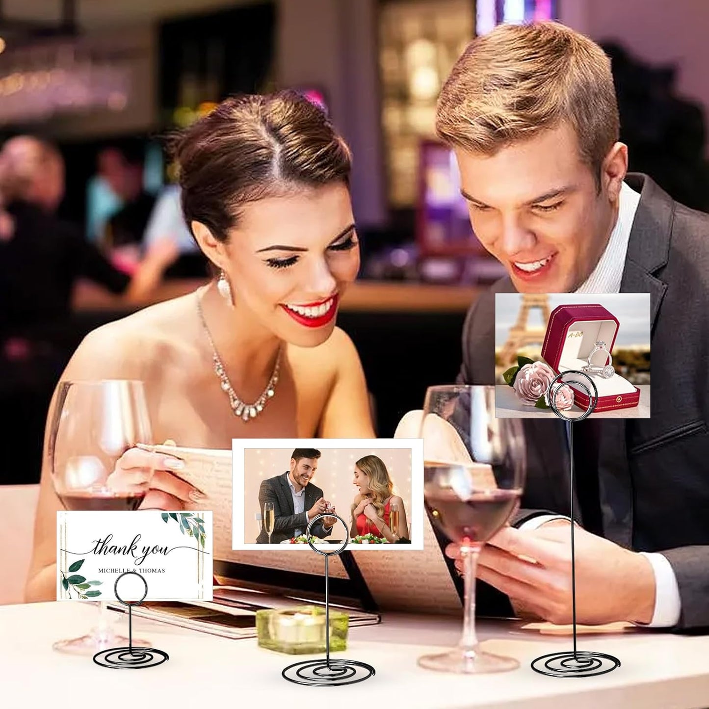 3 Sizes Table Number Holders, 36 Pack Table Numbers Stands Place Card Holder, Menu Memo Clips Sign Picture Photo Holder for Wedding Party Graduation Restaurant Centerpieces