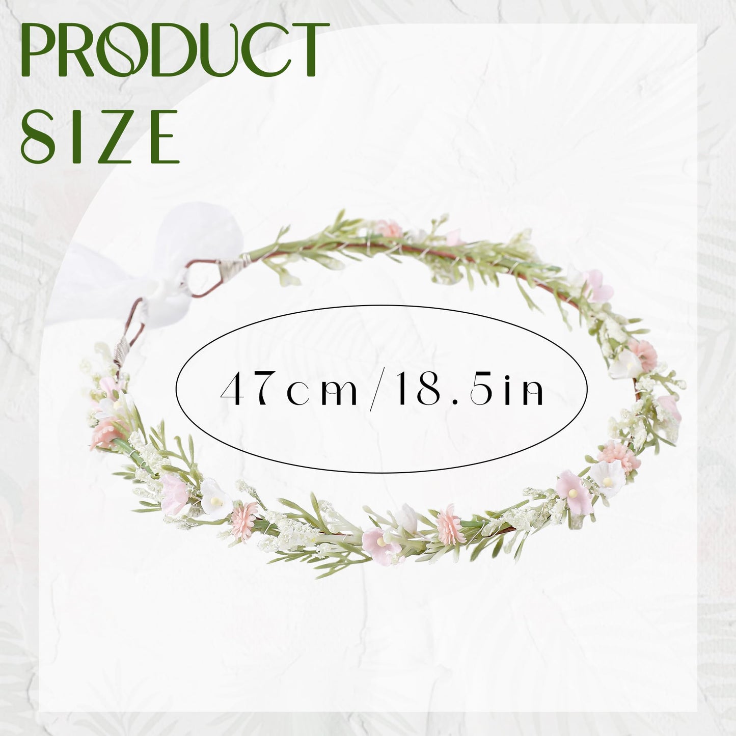 KorViSHOW Pink Flower Crown Headband, Artificial Fairy Floral Headpiece, Renaissance Hair Accessory for Women Girls Maternity Birthday Bridal Wedding Renfaire Festival Cosplay Party Hairband