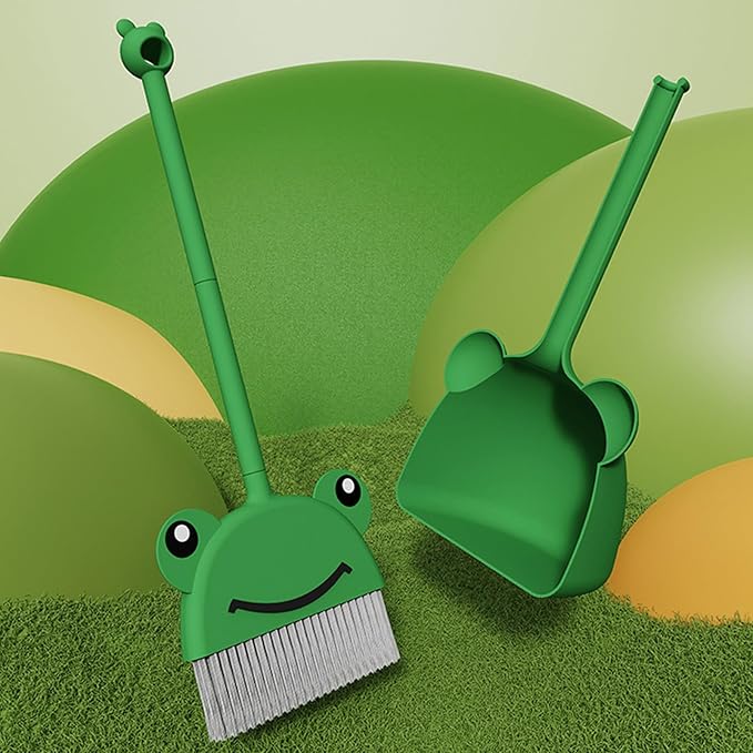 CCYLEZ Kids Exquisite Animal Broom Dustpan Set Easy Storage Cultivating Cleaning Habits for Play Toy [Living Room, Kindergarten] Sturdy PET