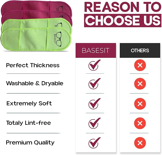 Eyeglass Cleaning Cloth, 4 Pack, Eyeglass Cleaning Wipes, Lens Wipes for Eyeglasses, Eye Glasses Cleaner Wipes, Eye Glass Clean Cloths, Eye Glasses Cleaner Cloth (Rose/Green)