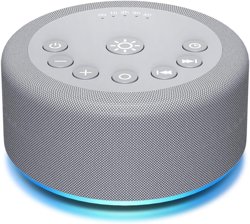 Sound Machine Night Light White Noise Machine 30 Non Looping Sounds 12 Lights 5 Timers 36 Adjustable Volume Memory Function Brown Noise Sleep Sounds Machine for Baby Kids Adult & Home Office Travel