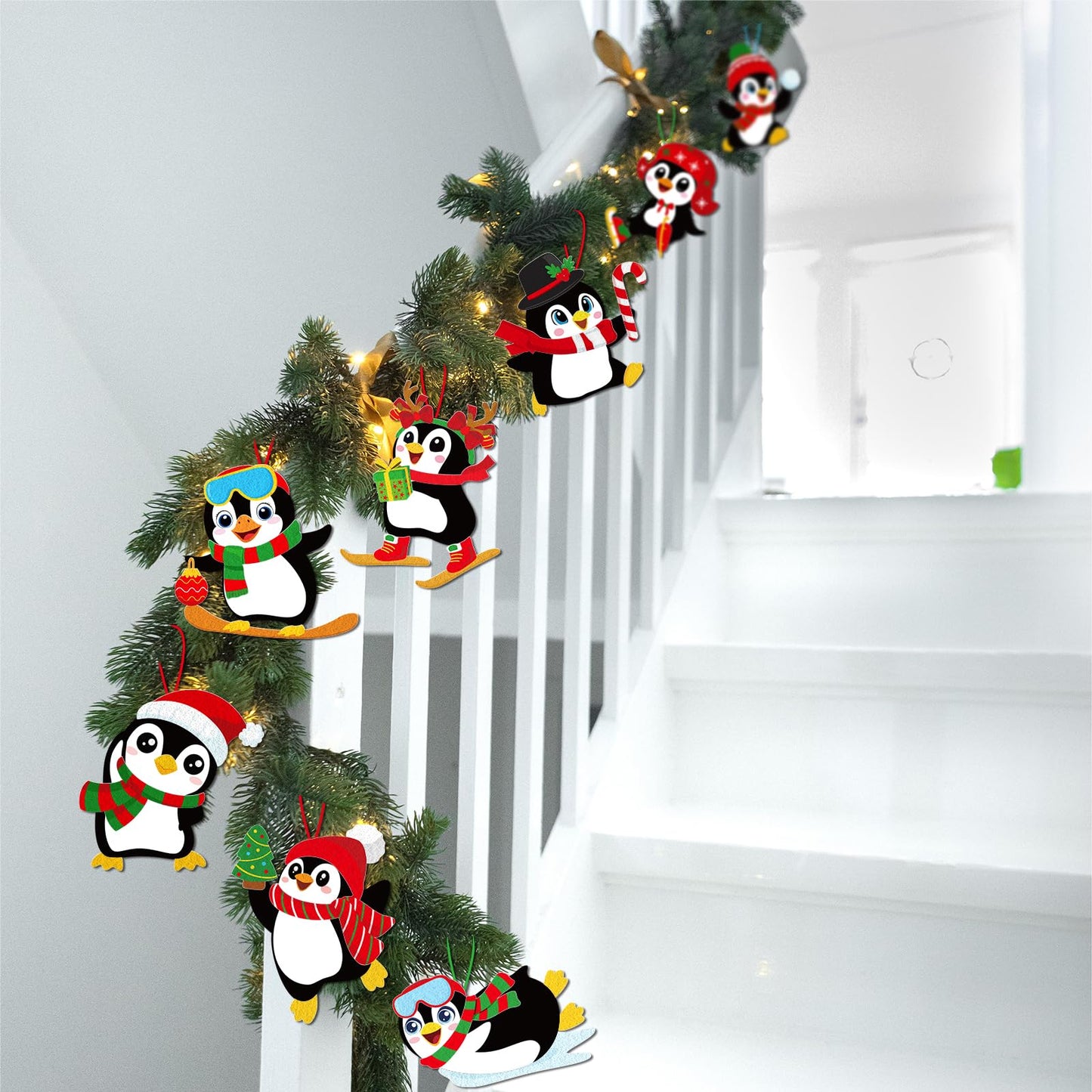 Moon Boat 40 Sets Christmas Crafts Penguin DIY Hanging Decorations Holiday Winter Craft Home Activities Party Favors